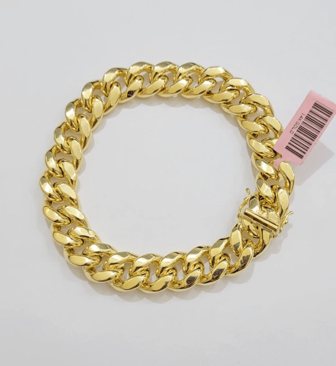13mm 14k Yellow Gold Bracelet 9 Inch Miami Cuban Link Box Clasp Men's REAL 14kt - Image 2