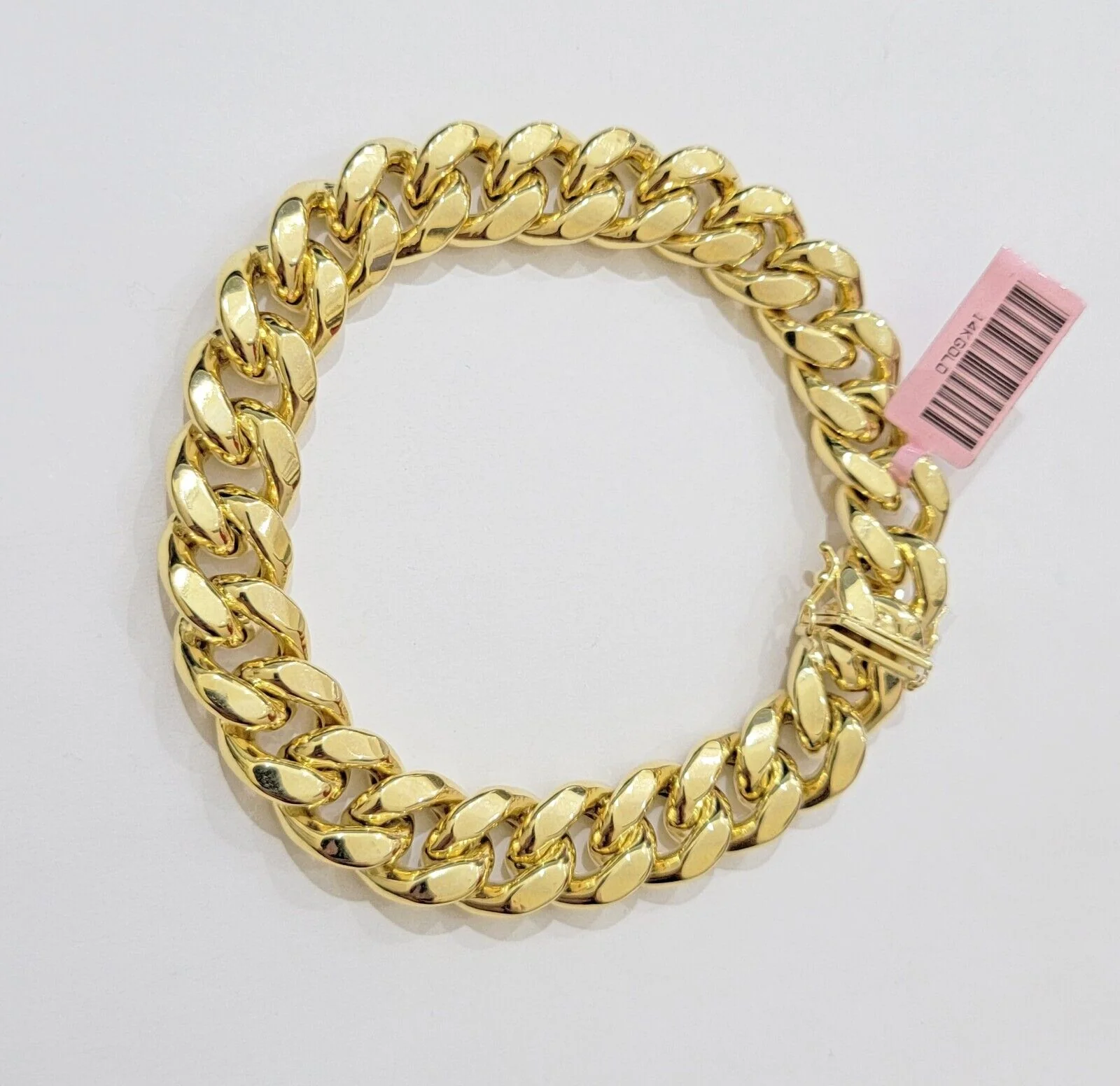 13mm 14k Yellow Gold Bracelet Miami Cuban Link 7 Inch Small Wrist Mens REAL 14kt - Image 9