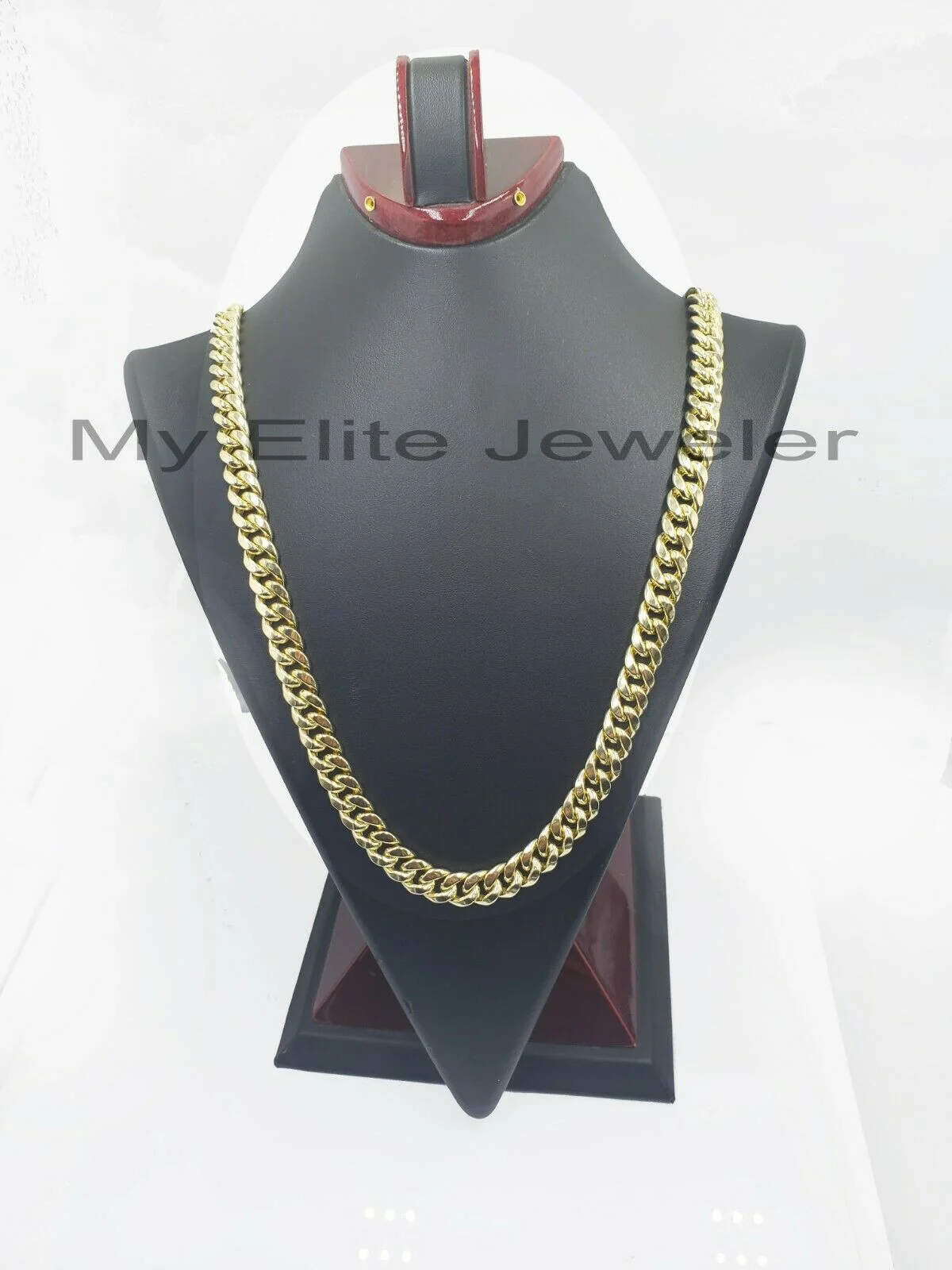 14k 10mm Mens Chain Miami Cuban Link Necklace 22" REAL 14KT Yellow Gold Box lock - Image 2