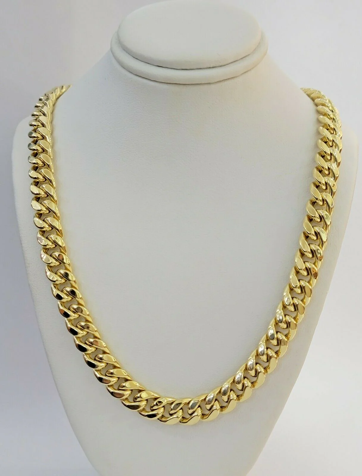 14k 10mm Mens Chain Miami Cuban Link Necklace 22" REAL 14KT Yellow Gold Box lock - Image 4