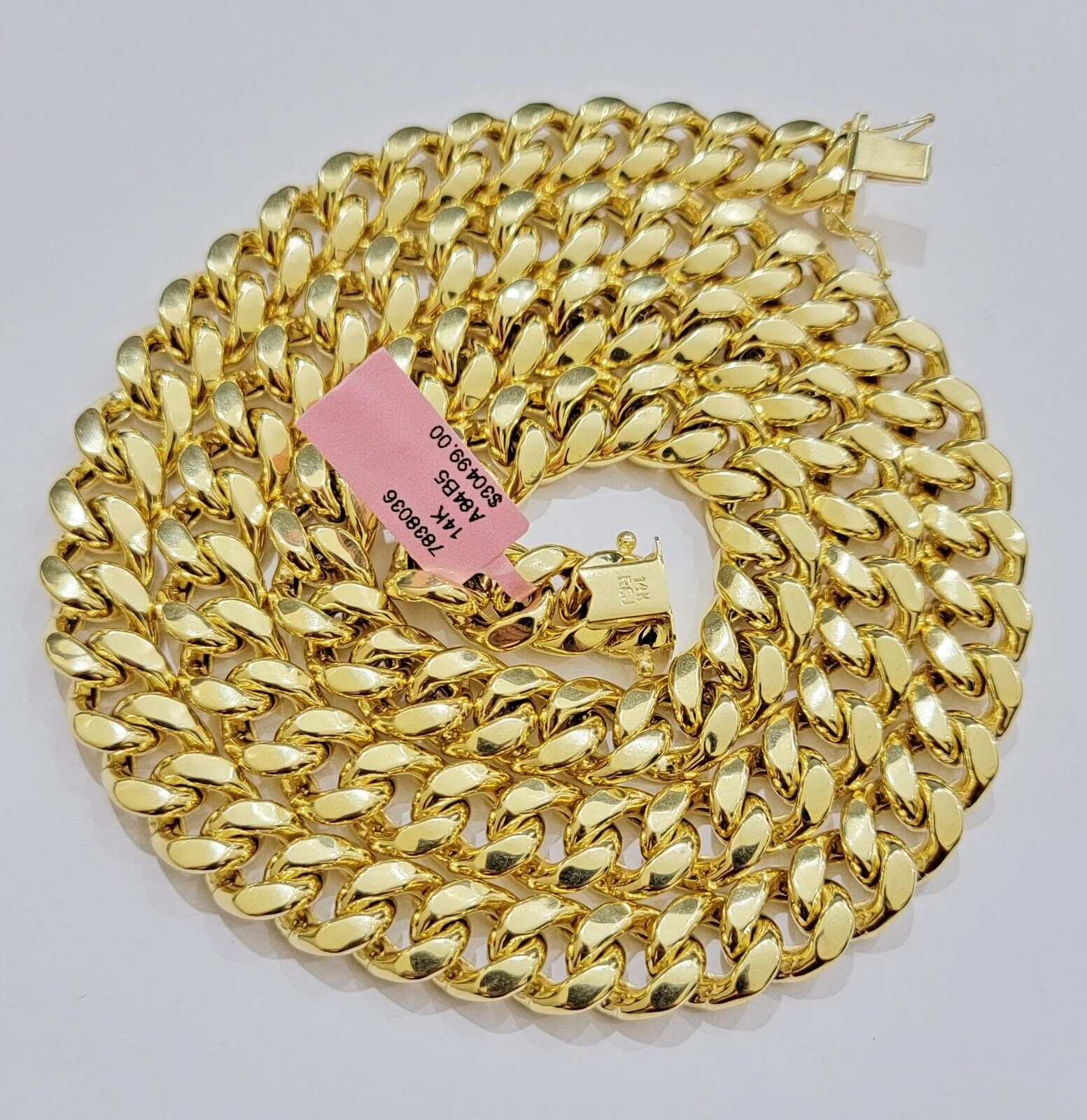 14k 11mm Mens Necklace Chain Miami Cuban Link  24" Inch REAL 14KT Real Gold Sale - Image 3