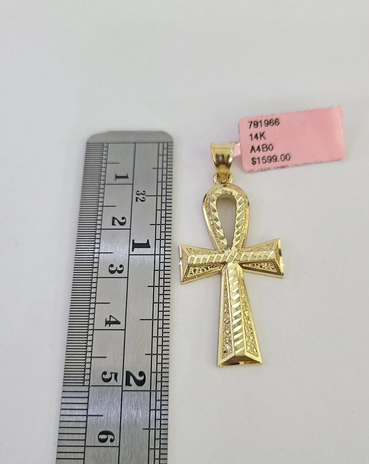 14k Ankh Cross Pendant Jesus Yellow Gold 14kt Charm REAL Religious Genuine - Image 3