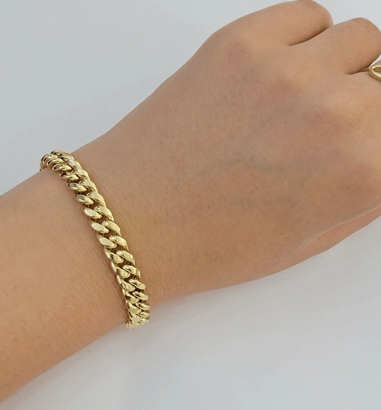 14k Bracelet Miami Cuban Link 7mm 7.5" Inch Real 14kt Yellow Gold Men Women - Image 4
