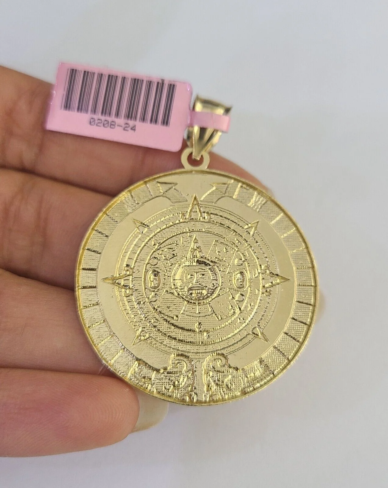 14k Chain Mayan Calendar Charm Set Miami Cuban Link 5mm 18"-30" Necklace Pendant - Image 7