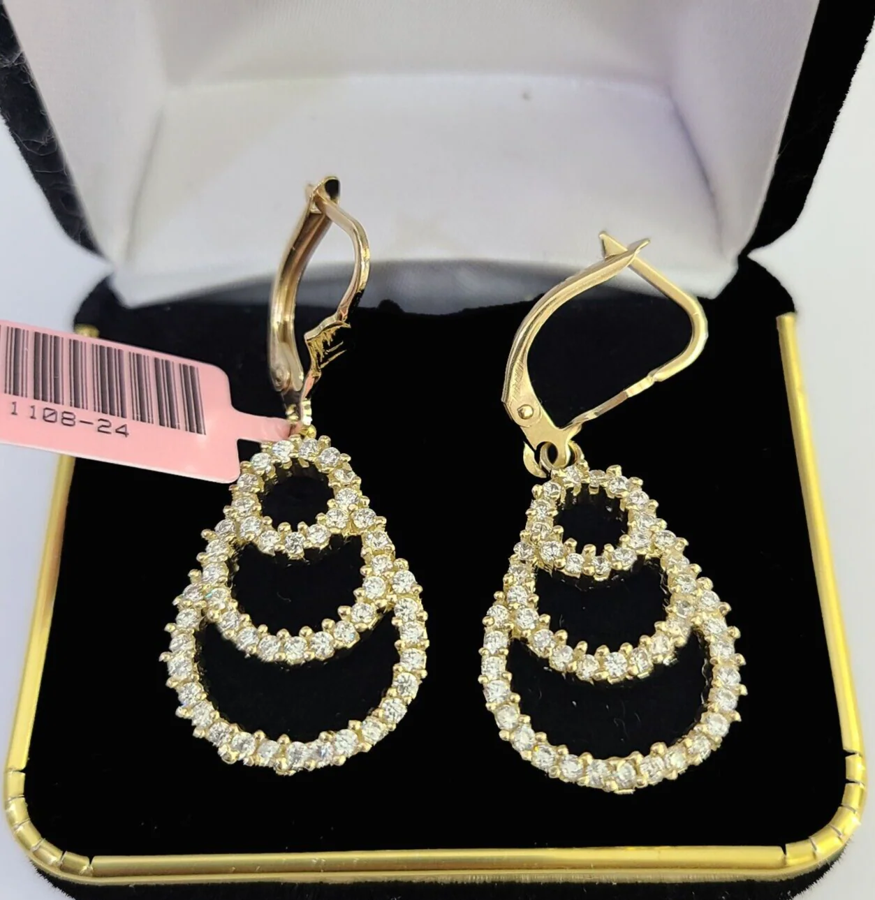 14k Chandelier Dangle Earrings Pendant Charm SET Yellow Gold Real Genuine 14Kt - Image 5