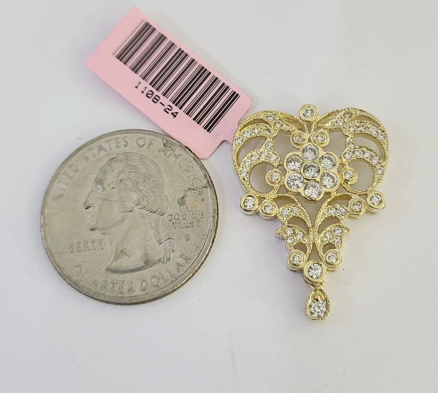 14k Chandelier Earrings Pendant Charm SET Yellow Gold Real Genuine 14Kt - Image 11