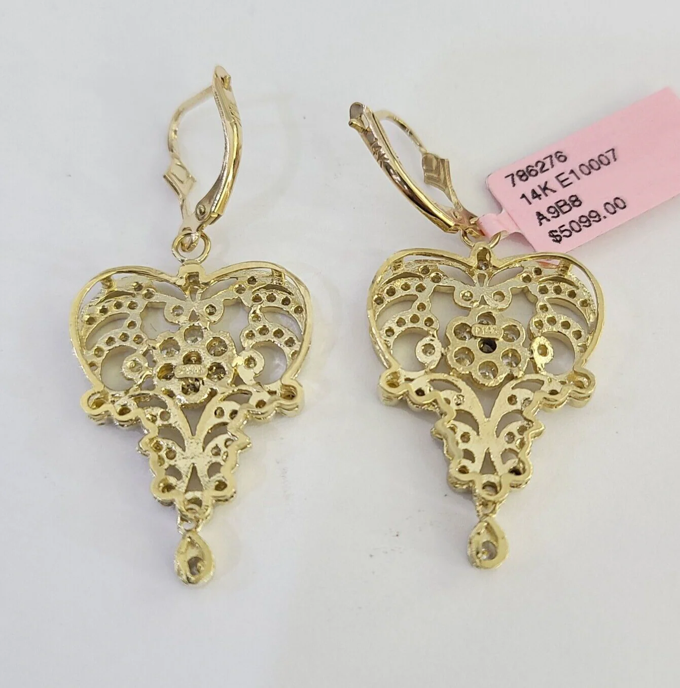 14k Chandelier Earrings Pendant Charm SET Yellow Gold Real Genuine 14Kt - Image 9