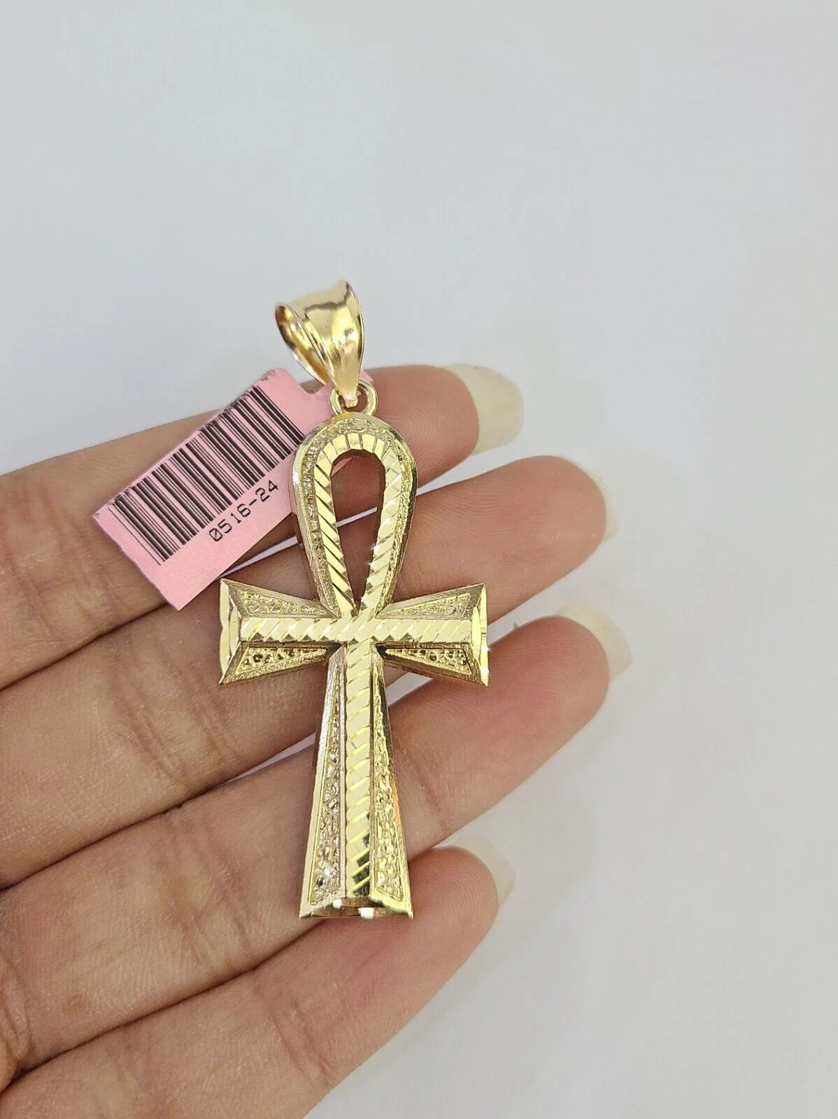 14k Cross Ankh Pendant Jesus 14kt Charm REAL Yellow Gold Religious Genuine