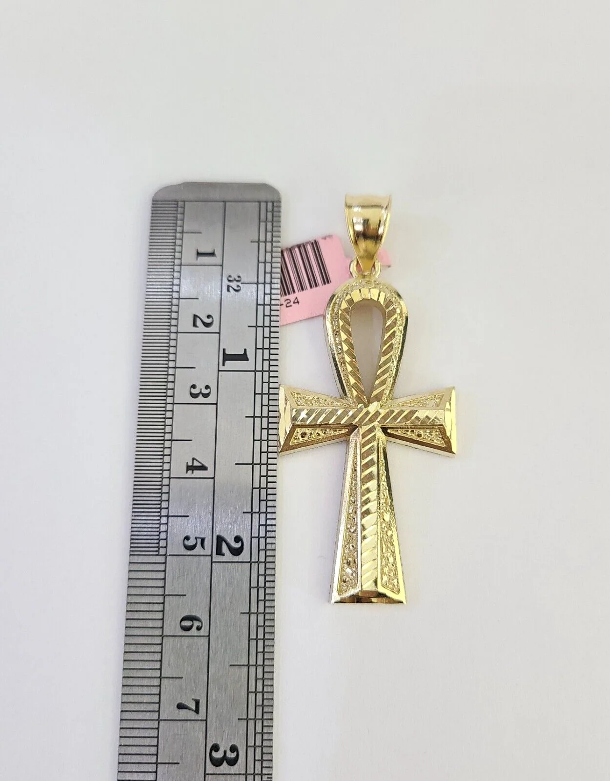 14k Cross Ankh Pendant Jesus 14kt Charm REAL Yellow Gold Religious Genuine - Image 2