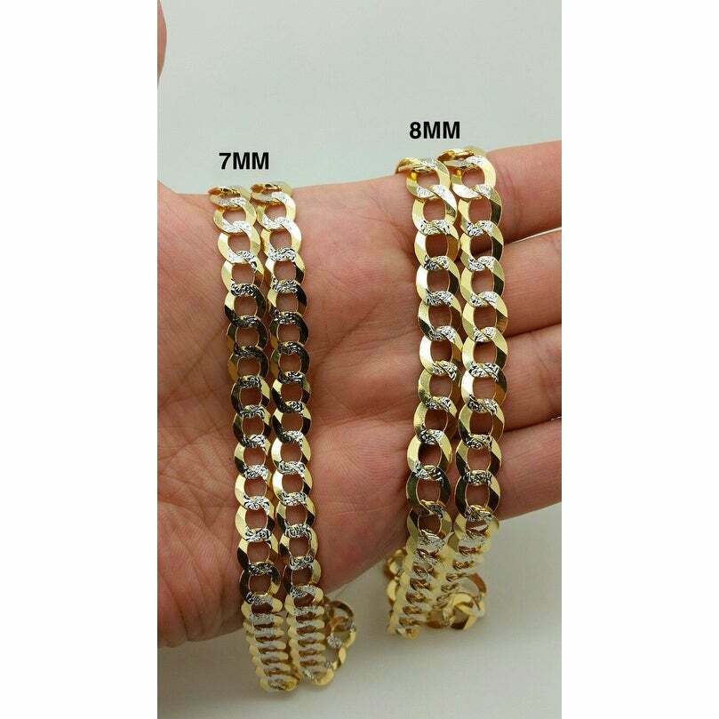 14K Diamond Cut Cuban Curb Link Necklace Chain 8mm 20" -30" REAL 14K SOLID GOLD - Image 7