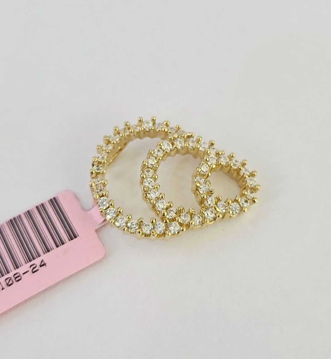 14k Elegant Circle Slides Pendant 14kt Charm REAL Yellow Gold Genuine - Image 4