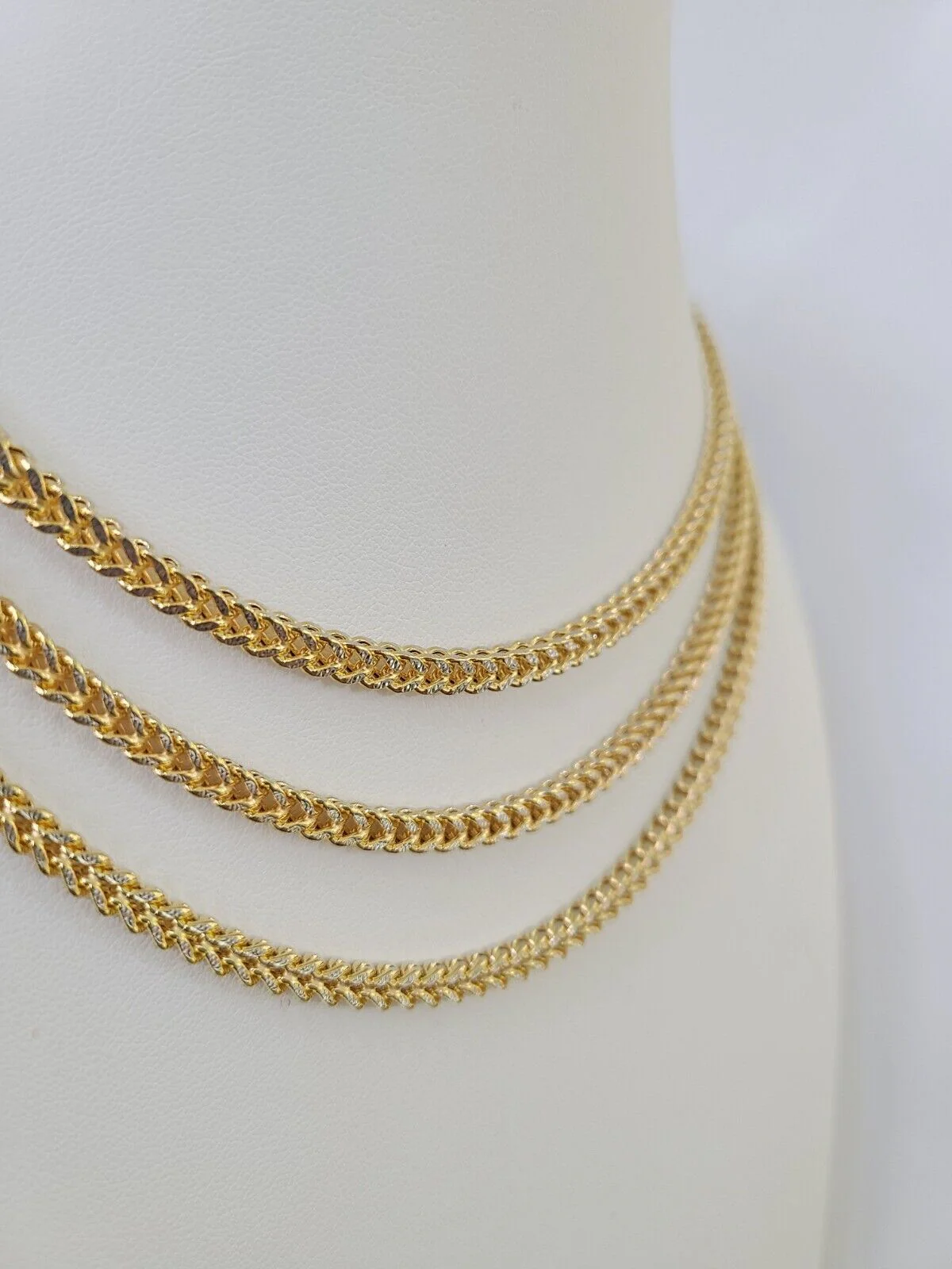 14K Franco Chain Necklace 18" 20" 22" 4mm Yellow Gold Diamond Cut Real - Image 2