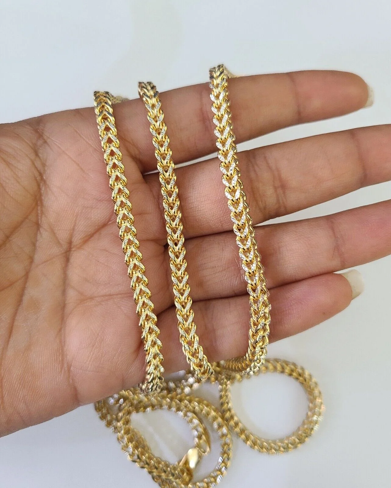 14K Franco Chain Necklace 18" 20" 22" 4mm Yellow Gold Diamond Cut Real - Image 4