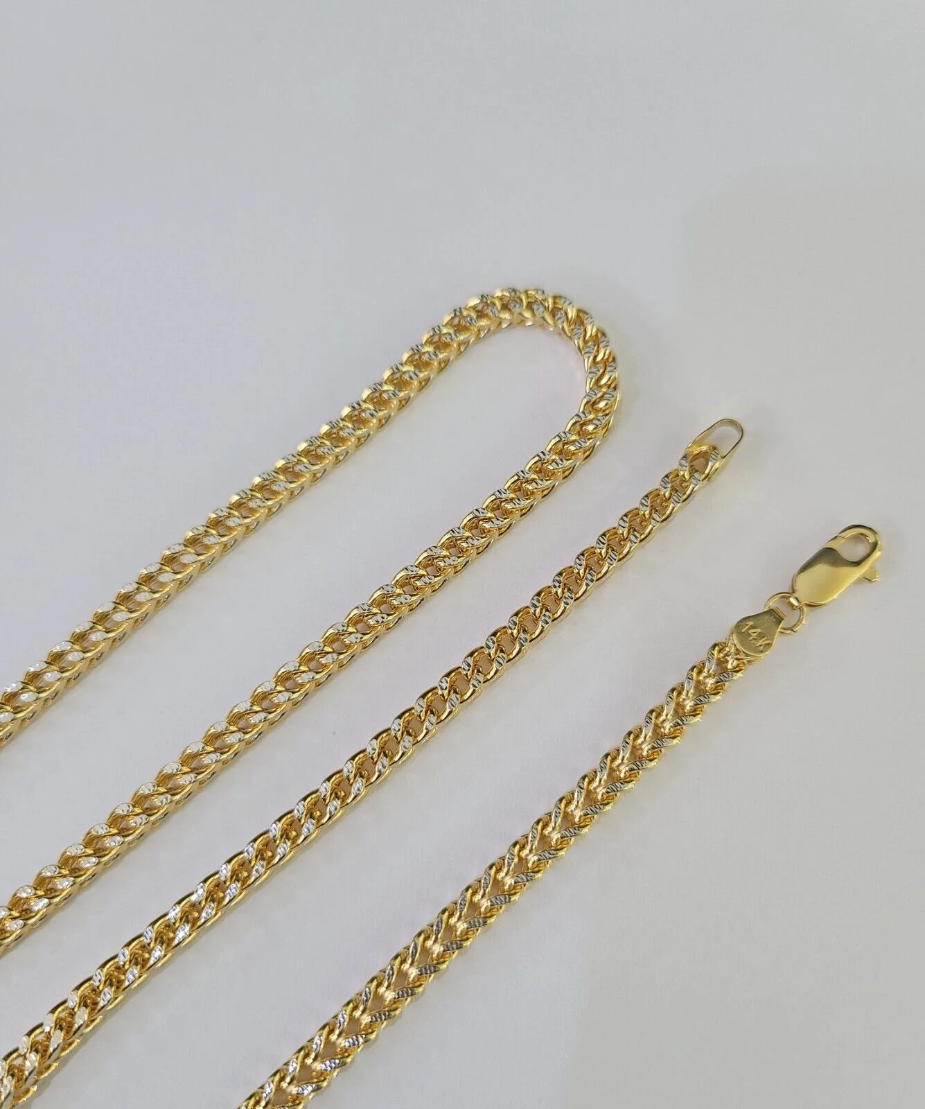 14K Franco Chain Necklace 18" 20" 22" 4mm Yellow Gold Diamond Cut Real - Image 5