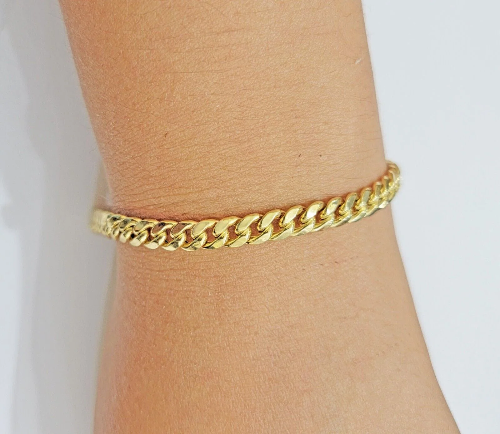 14k Gold Bracelet 6mm 8" Inch Real 14kt Yellow Gold Men women, Box clasp, REAL - Image 2