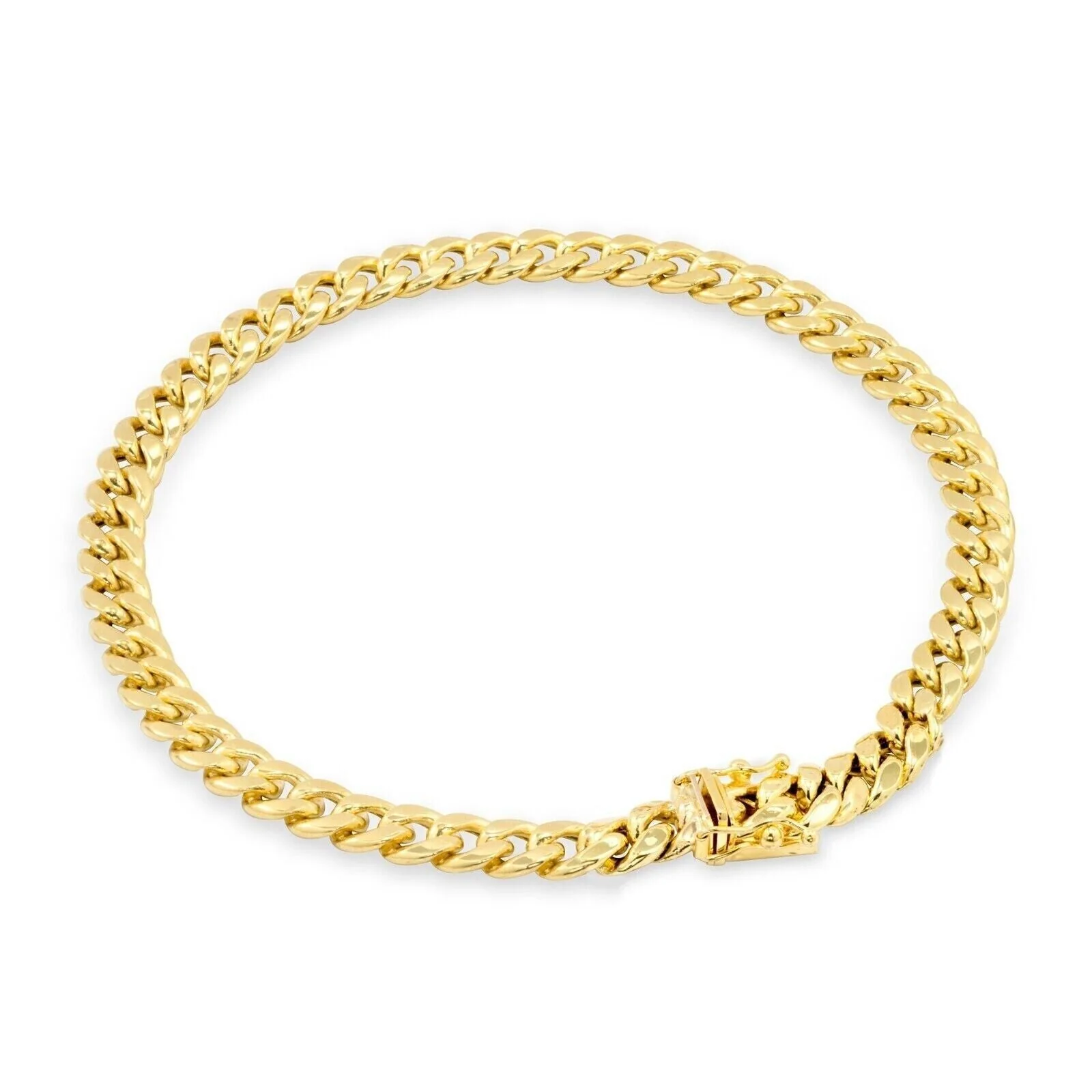 14k Gold Bracelet 6mm 8" Inch Real 14kt Yellow Gold Men women, Box clasp, REAL - Image 5
