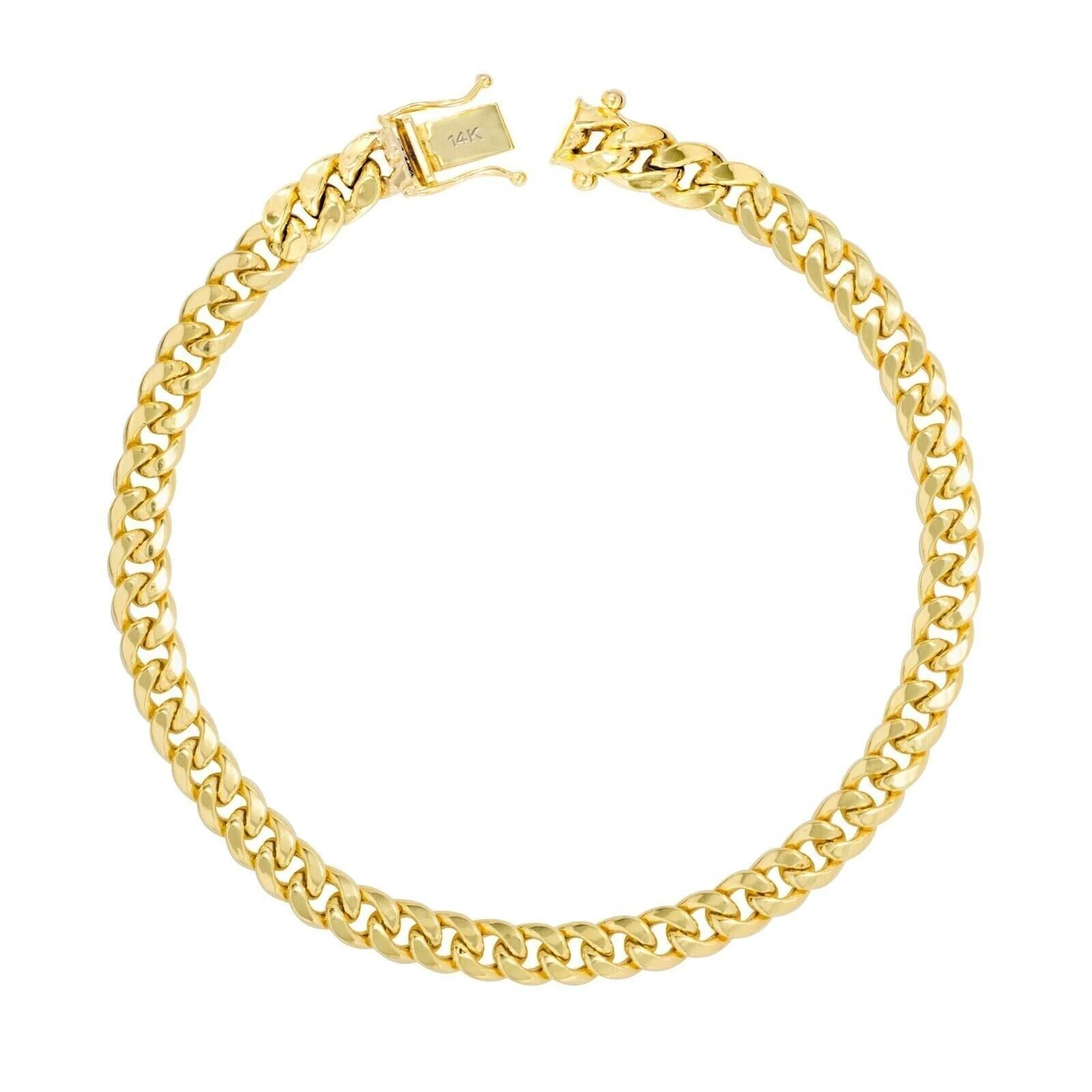 14k Gold Bracelet 6mm 8" Inch Real 14kt Yellow Gold Men women, Box clasp, REAL - Image 6