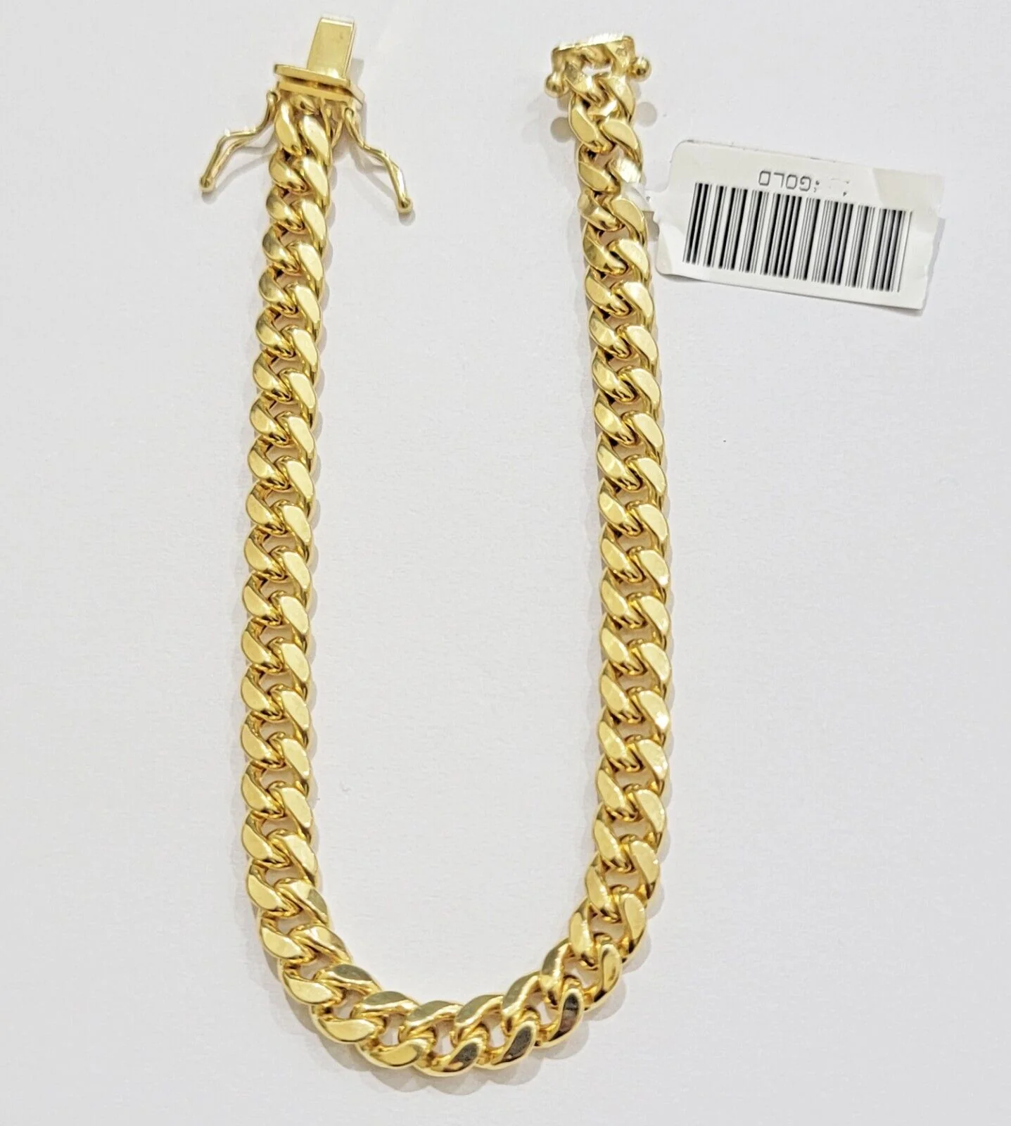 14k Gold Bracelet 6mm 9" Inch Real 14kt Yellow Gold For Mens, Box clasp, REAL - Image 4