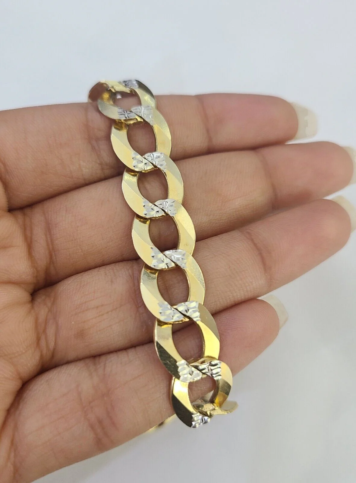 14K Gold Bracelet Cuban Curb Link Diamond Cut 11mm 7" Inch REAL Gold - Image 5