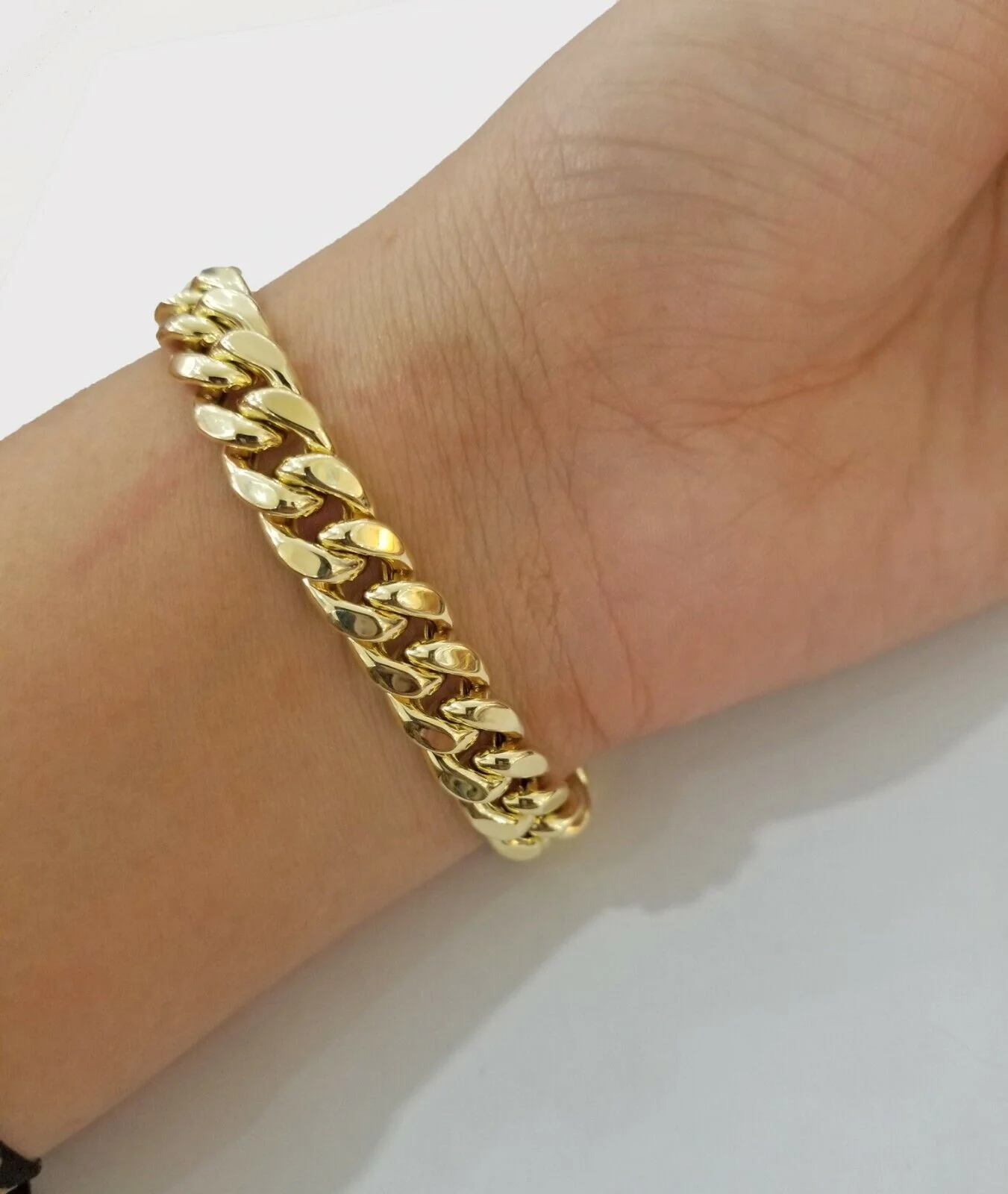 14k Gold Bracelet Miami Cuban Link 11mm 8.5 Inch Box Lock STRONG Mens Real 14KT - Image 5