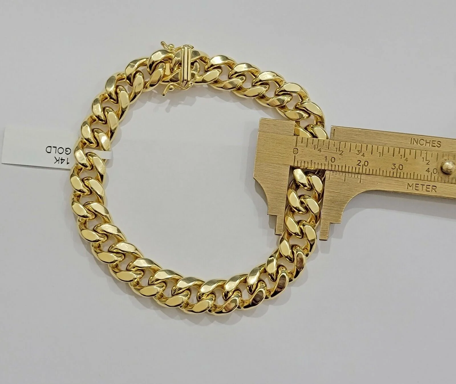 14k Gold Bracelet Miami Cuban Link 11mm 8.5 Inch Box Lock STRONG Mens Real 14KT - Image 6