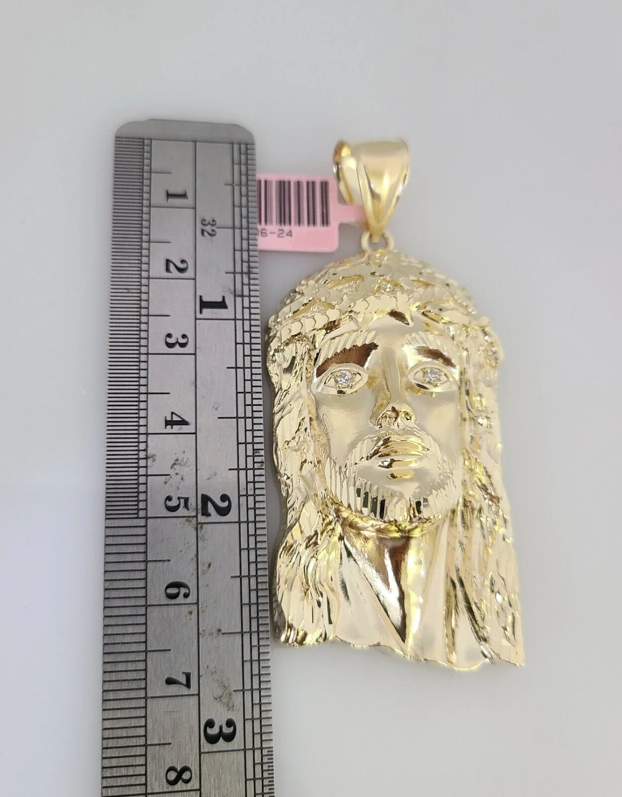 14k Gold Chain Jesus Head Charm Solid Cuban Curb 10mm 20"-30" SET Necklace - Image 3