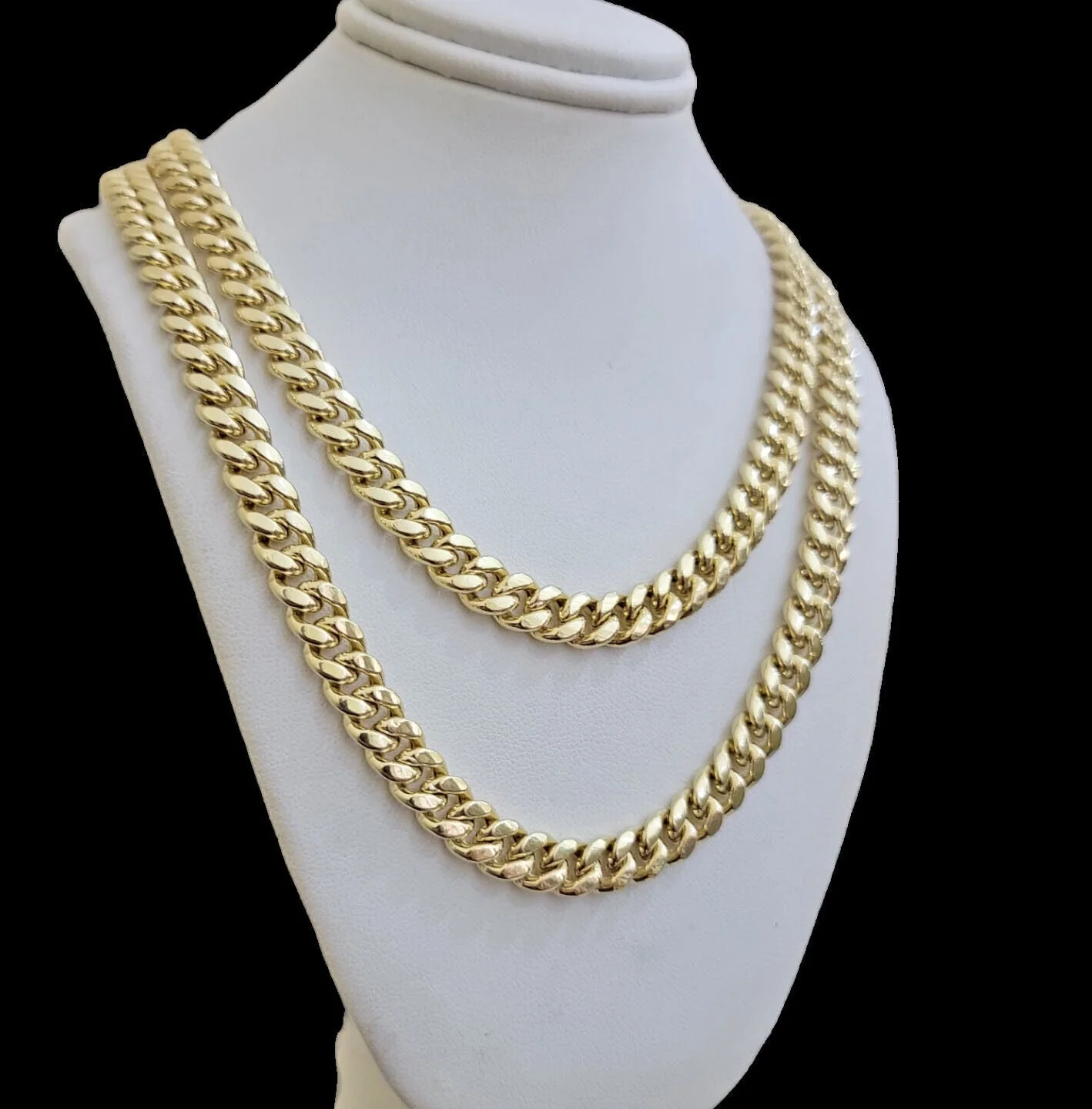 14k Gold Chain Necklace 22 Inch Miami Cuban Link 8mm Box Lock Real 14KT For Mens - Image 4