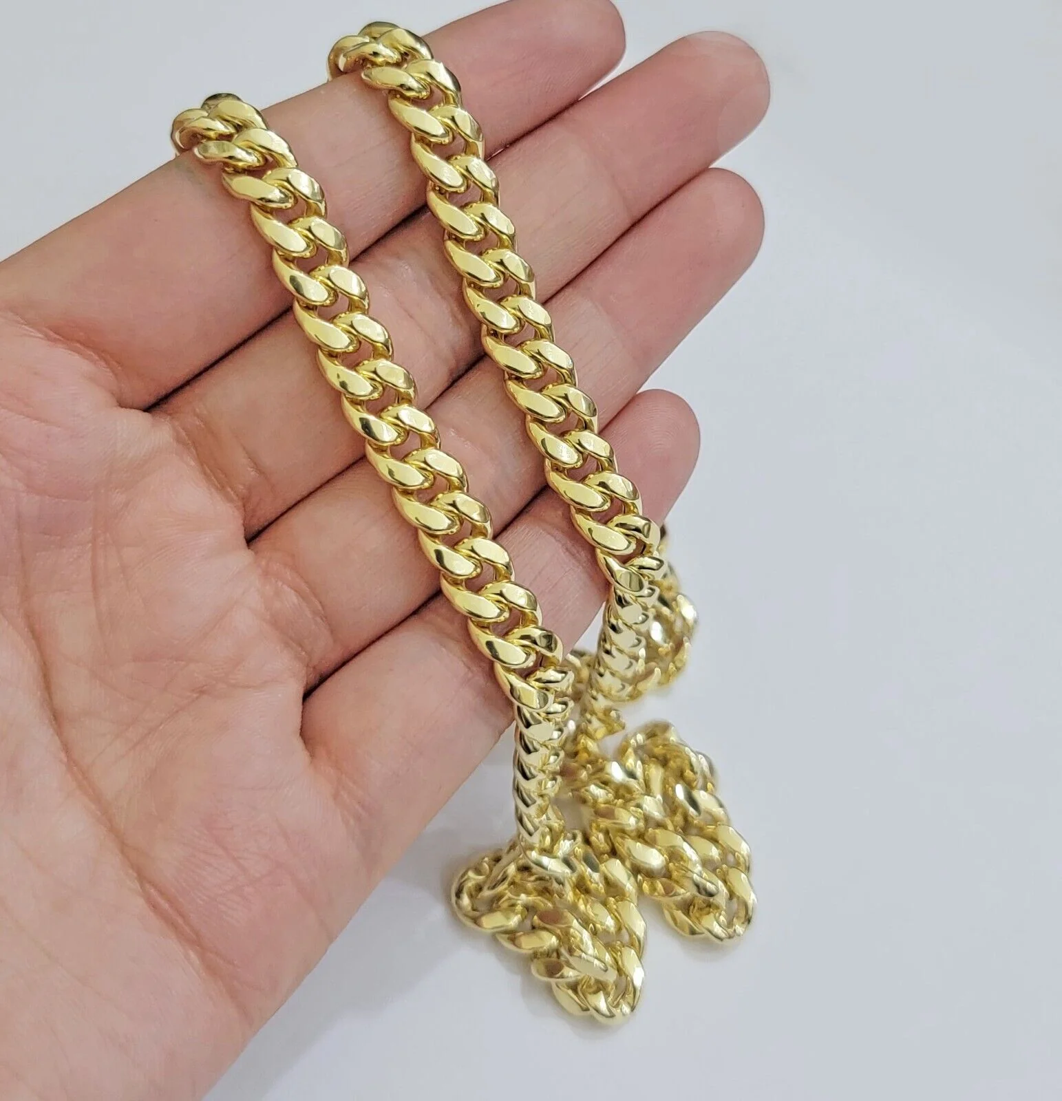14k Gold Chain Necklace 22 Inch Miami Cuban Link 8mm Box Lock Real 14KT For Mens - Image 6