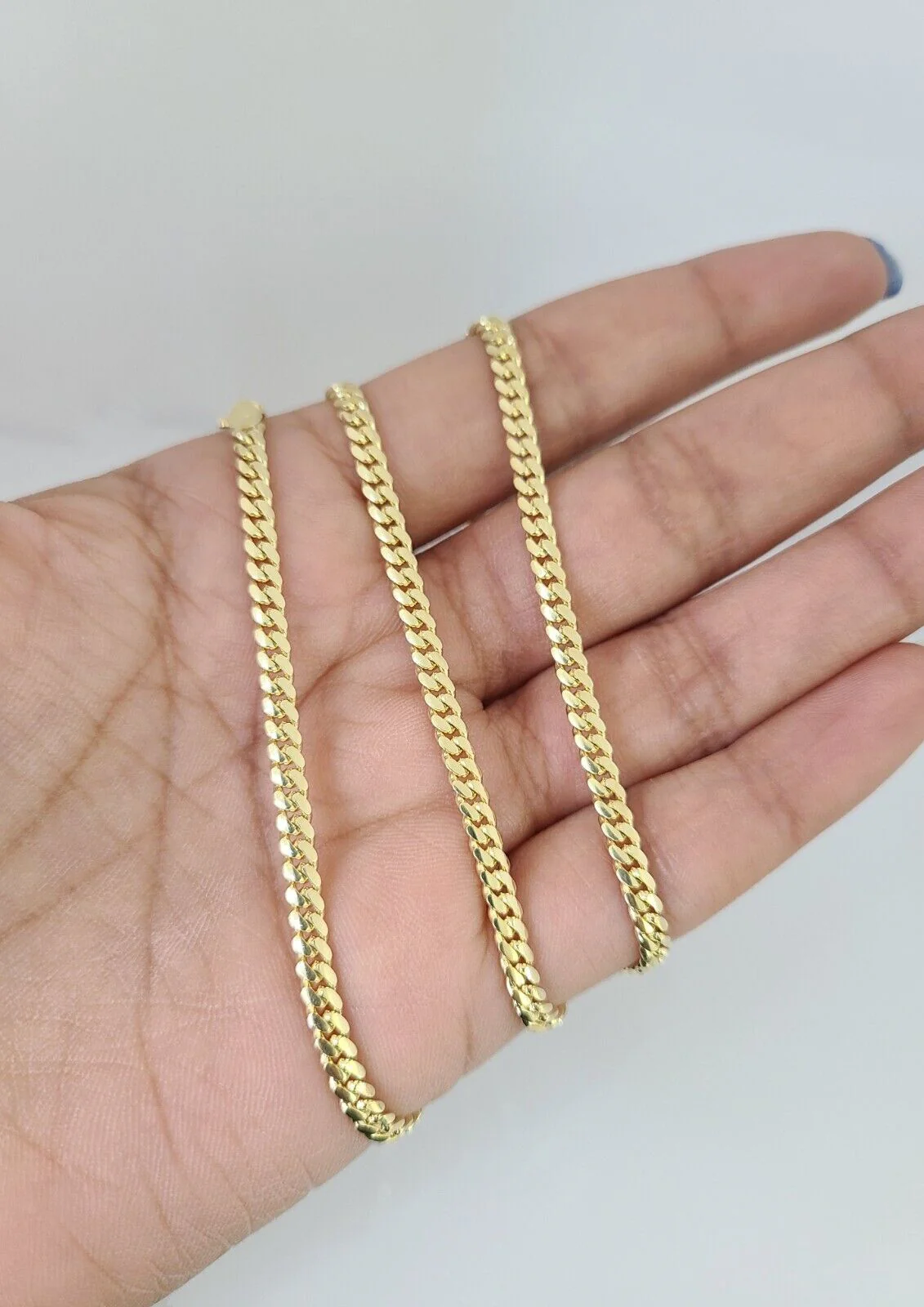 14k Gold Chain Solid Miami Cuban Link Necklace 22 Inch 3mm REAL 14kt Yellow Gold - Image 2