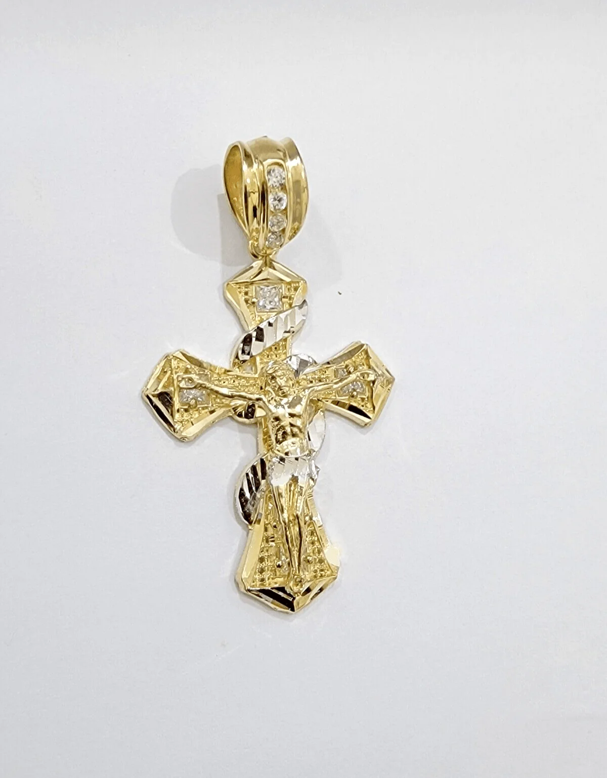 14k Gold Cross Charm Miami Cuban Link Chain 5mm 26'' Necklace 14kt Pendant - Image 9