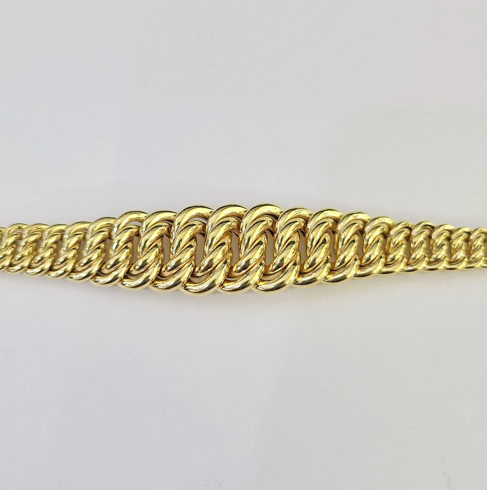 14K Gold Flat Byzantine Link Princesa Bracelet 7mm 7.5" inch Real Yellow 14Kt - Image 8