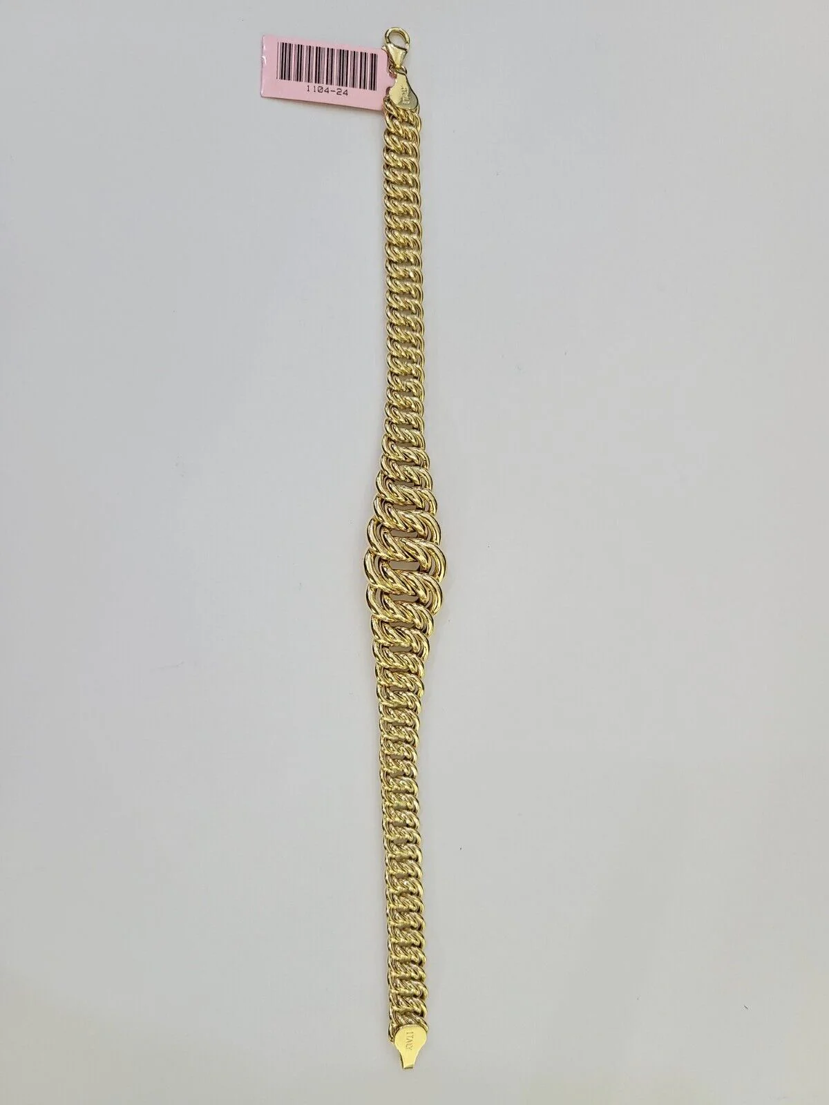 14K Gold Flat Byzantine Link Princesa Bracelet 7mm 7" inch Real Yellow 14Kt - Image 5