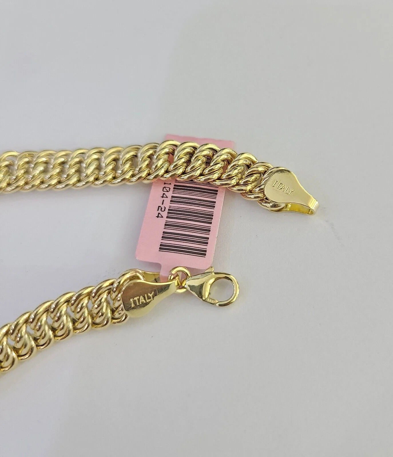 14K Gold Flat Byzantine Link Princesa Bracelet 7mm 7" inch Real Yellow 14Kt - Image 7