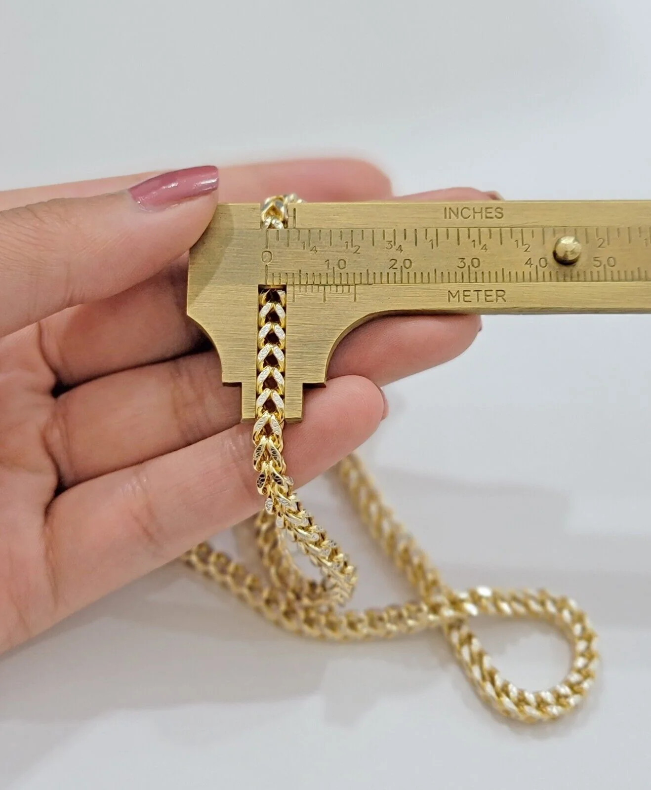 14k Gold Mens Necklace Franco Chain 4mm 24 Inch Diamond Cut 14k Yellow Gold REAL - Image 3