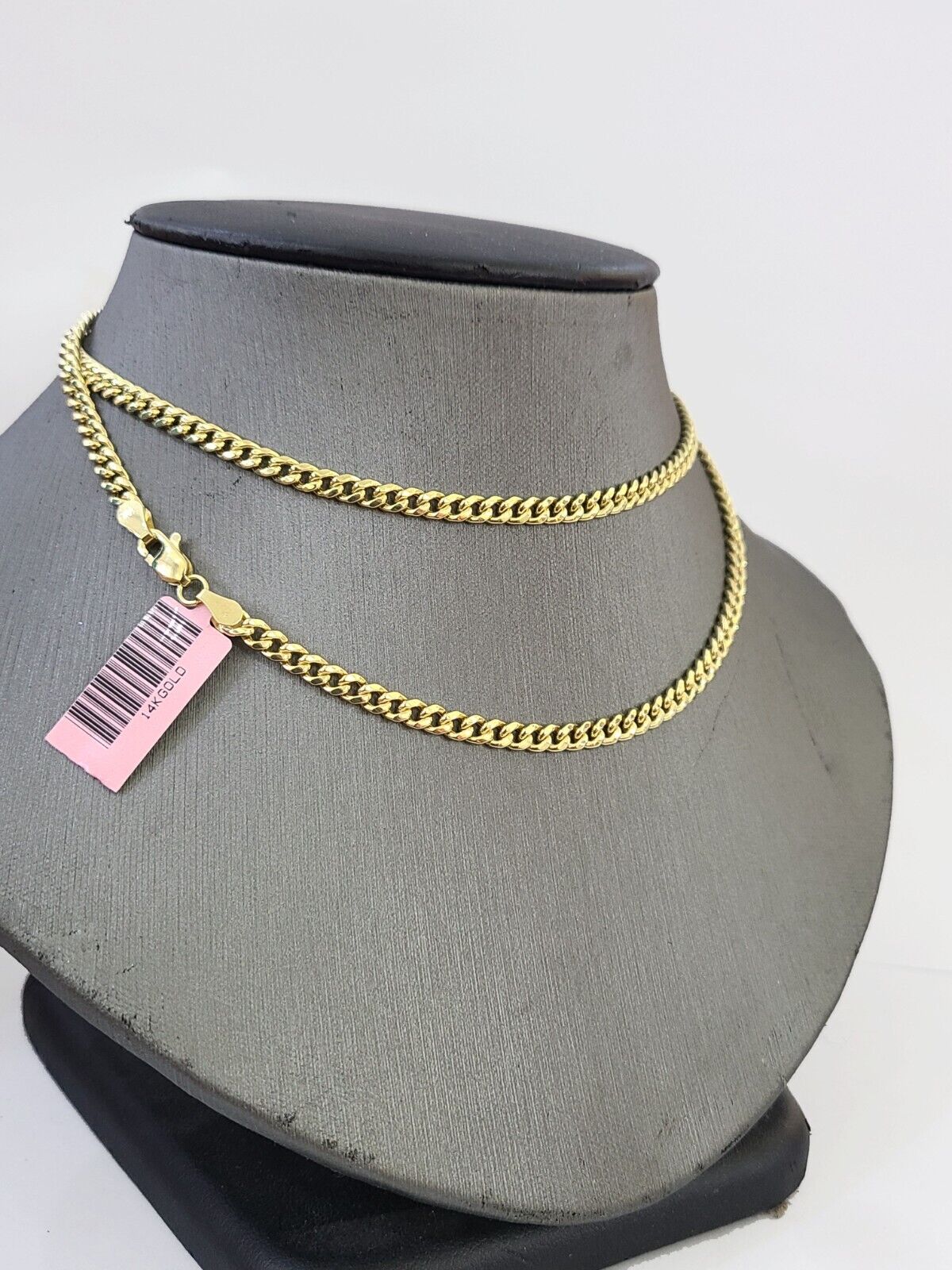 14k Gold Miami Cuban Link Chain Necklace 4mm 18" box Lock REAL 14kt Yellow Gold - Image 3