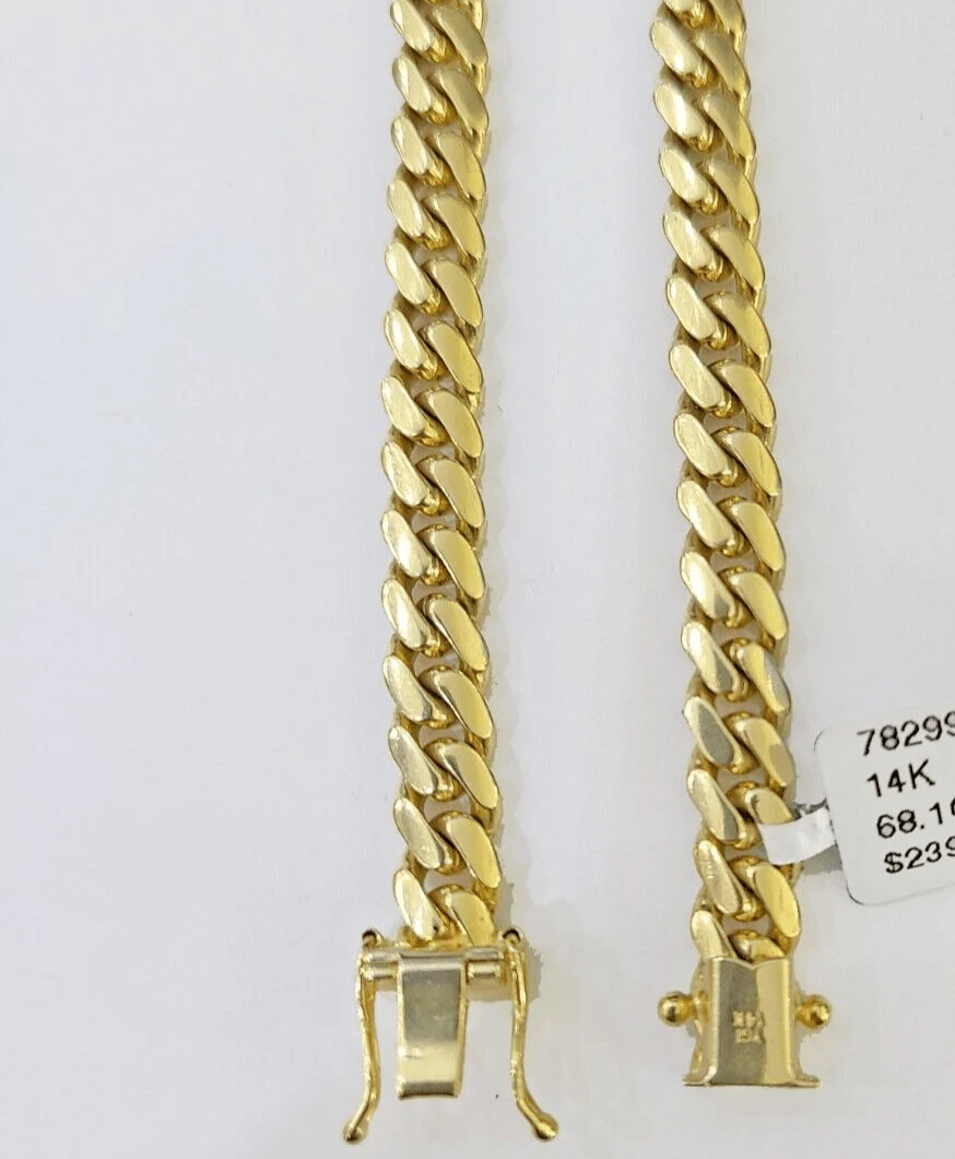 14k Gold Miami Cuban Link Chain Necklace 6mm 20"- 28 Inch SOLID 14 KT Men Women - Image 2