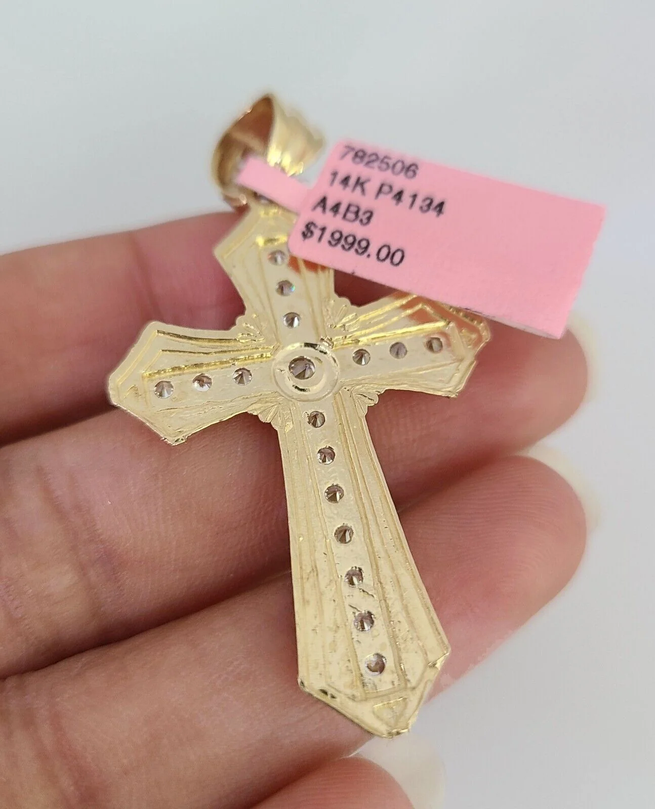 14K Gold Necklace Chain Jesus Cross Charm Turkish Byzantine 4mm 24" Pendant - Image 6