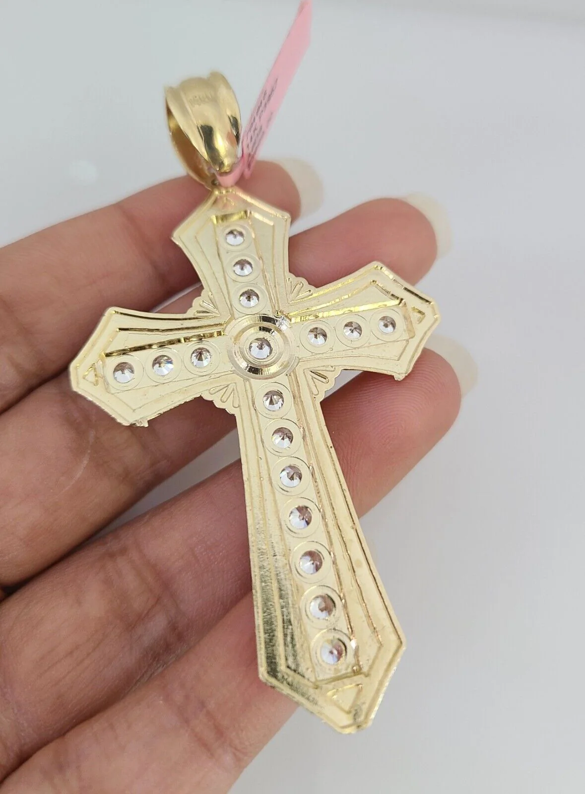14K Gold Necklace Chain Jesus Cross Charm Turkish Byzantine 4mm 24" Pendant - Image 7