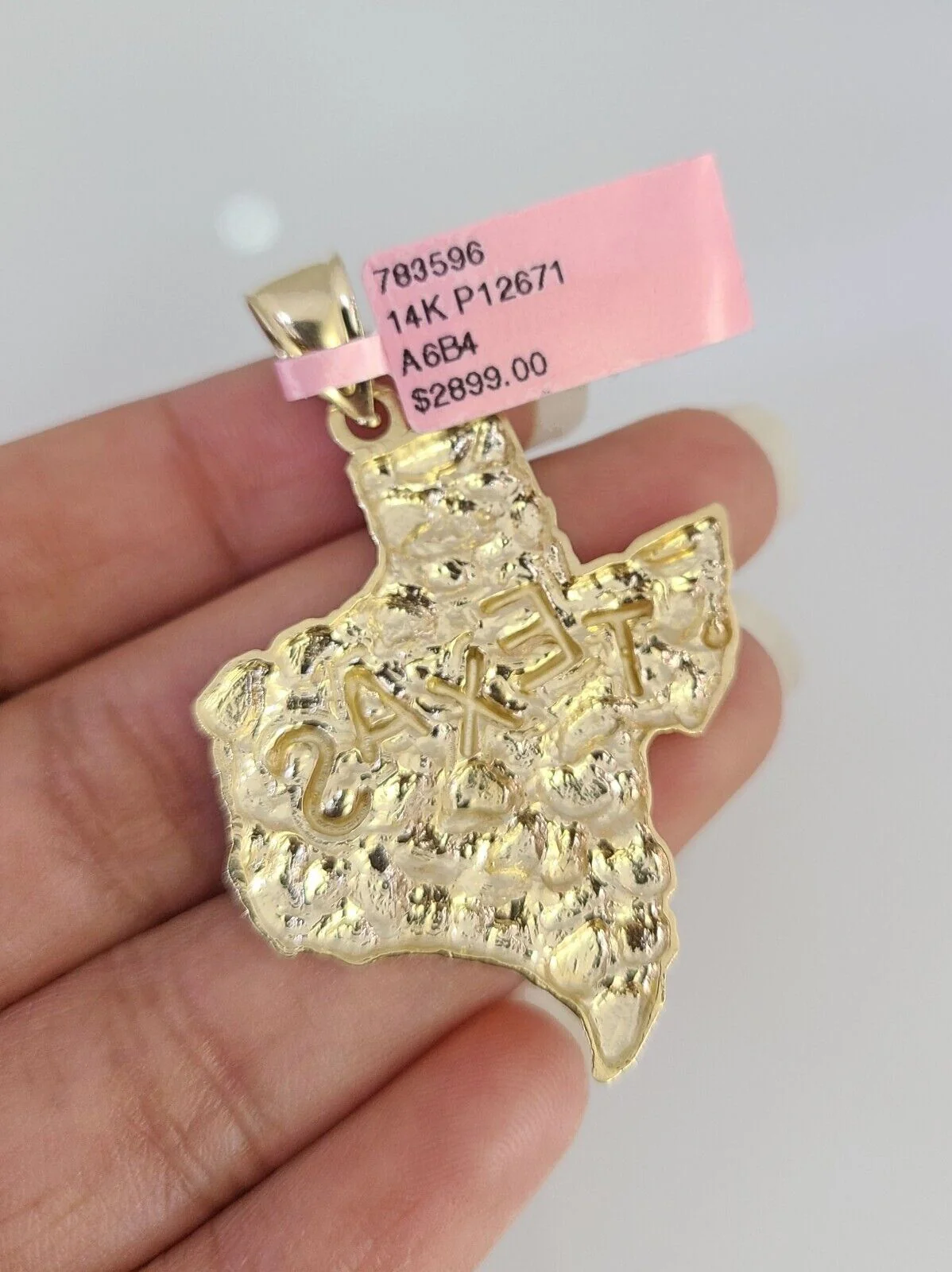 14K Gold Necklace Chain Texas Map Charm Turkish Byzantine 4mm 24" Pendant - Image 7