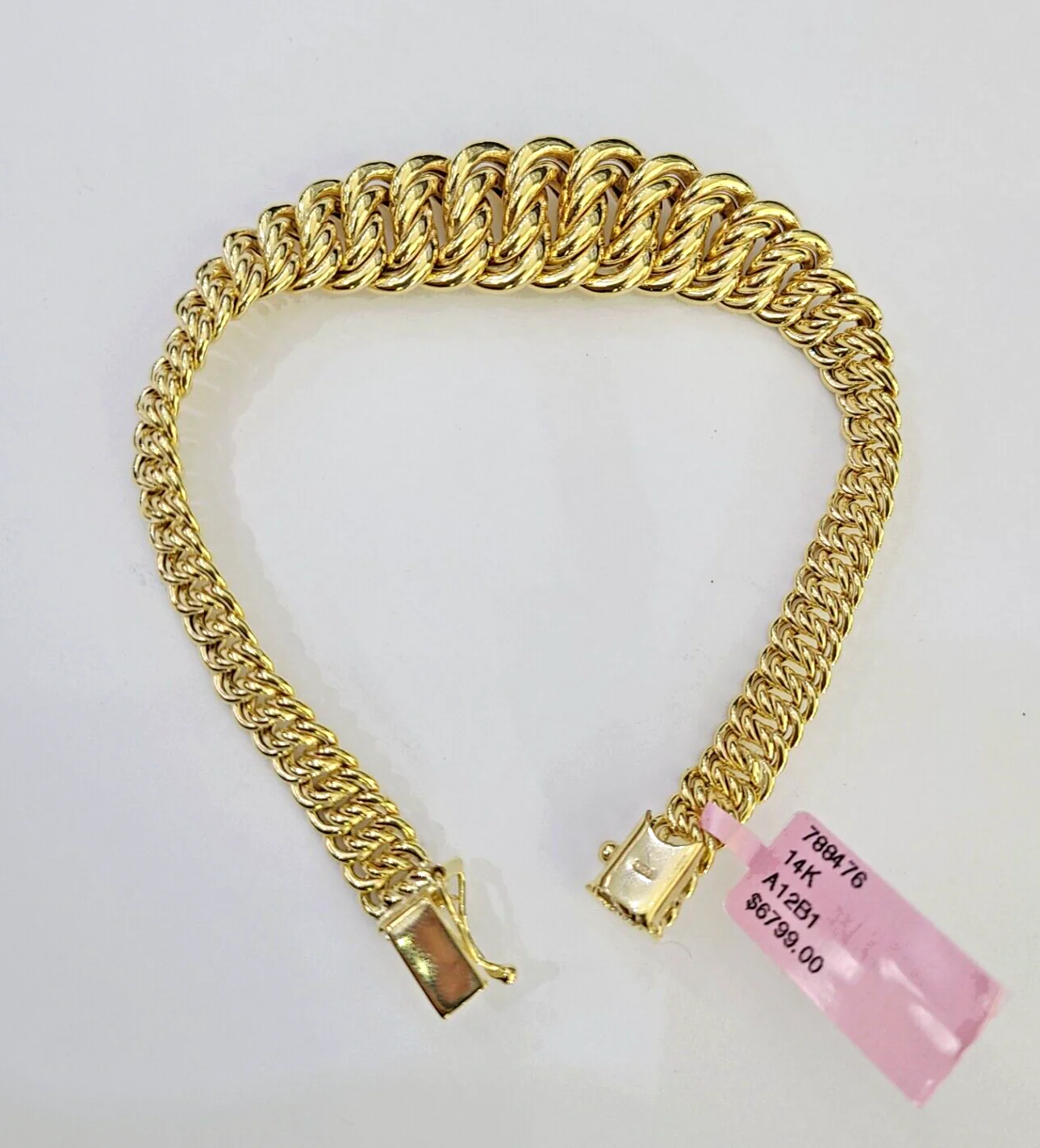 14K Gold Princesa Ring Bracelet 7.5" 7mm Real Yellow SET Flat Byzantine 14Kt All Sizes - Image 10