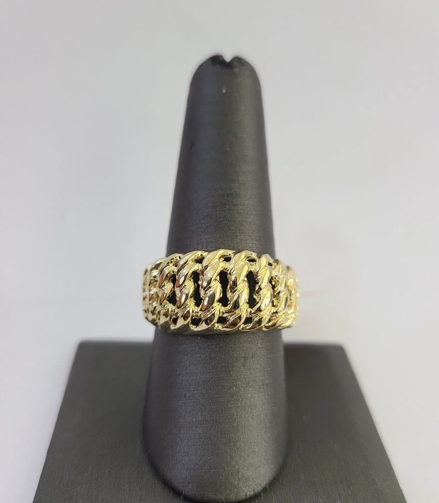 14K Gold Princesa Ring Bracelet 7" 7mm Real Yellow SET Flat Byzantine Link 14Kt All Sizes - Image 15