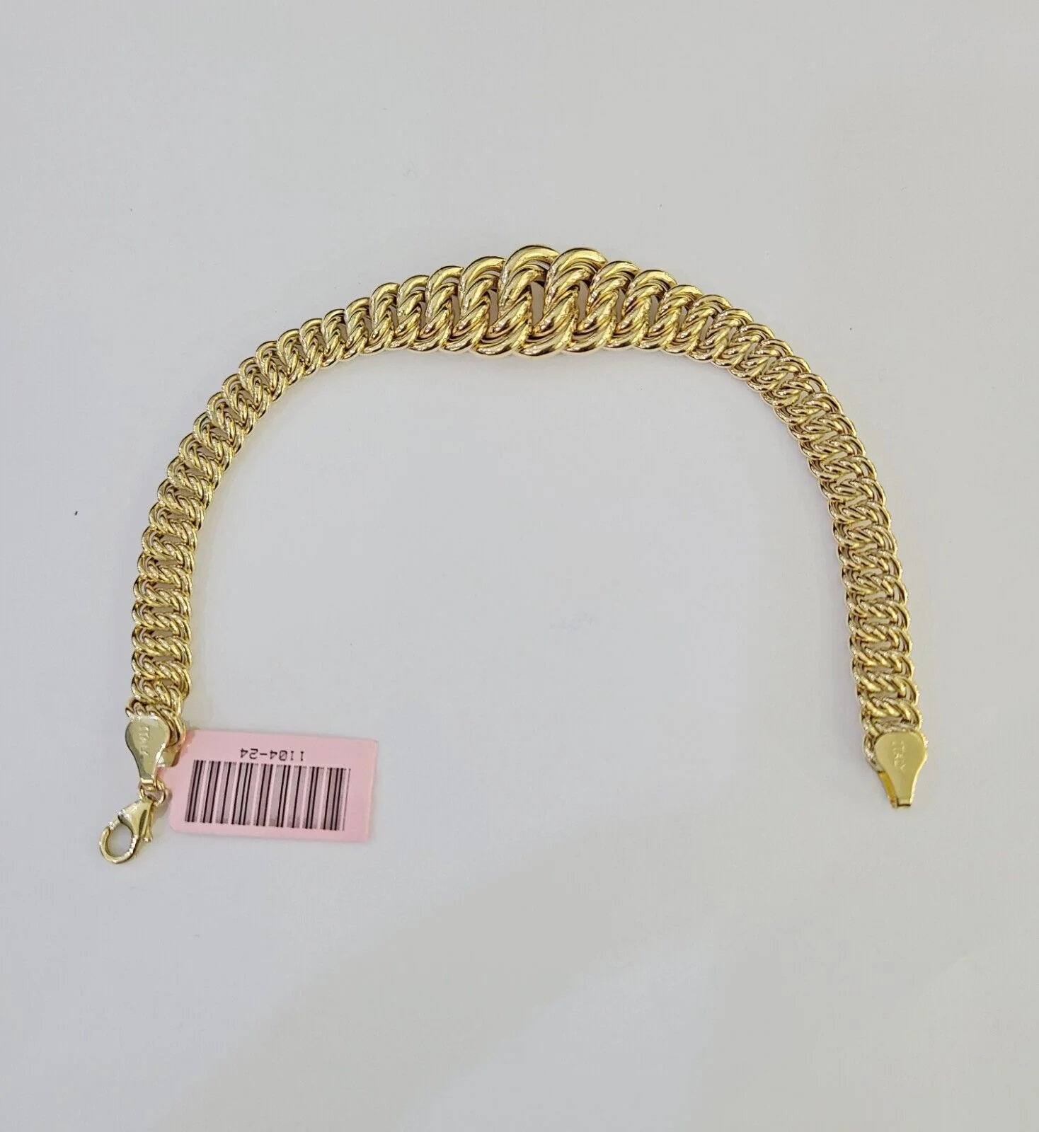 14K Gold Princesa Ring Bracelet 7" 7mm Real Yellow SET Flat Byzantine Link 14Kt All Sizes - Image 16