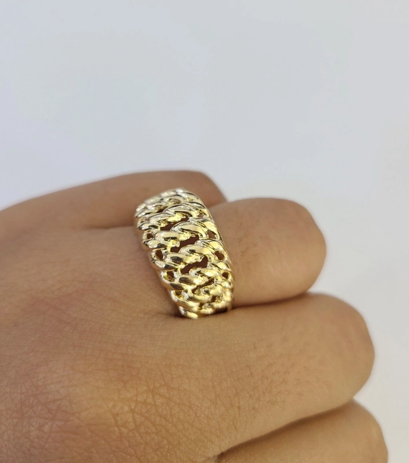 14K Gold Princesa Ring Bracelet 7" 7mm Real Yellow SET Flat Byzantine Link 14Kt All Sizes - Image 6