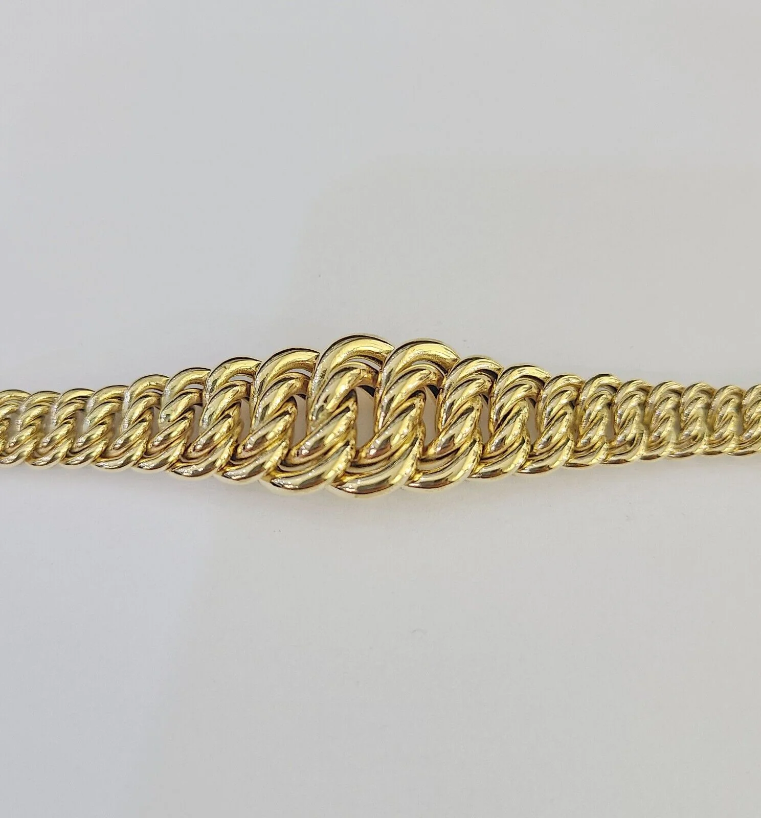 14K Gold Princesa Ring Bracelet 7" 7mm Real Yellow SET Flat Byzantine Link 14Kt All Sizes - Image 7