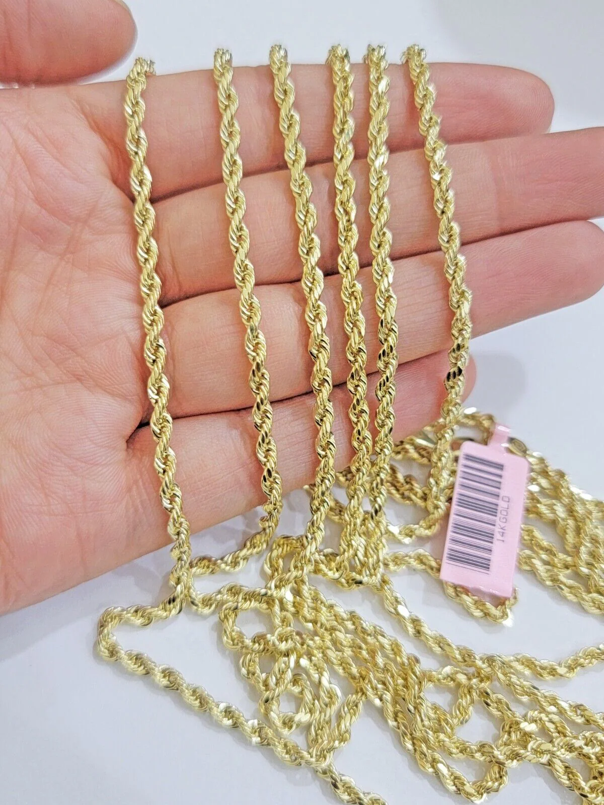 14k Gold Rope Chain Necklace 18"-26 Inches 3mm Diamond Cuts Men Women Real SOLID - Image 6