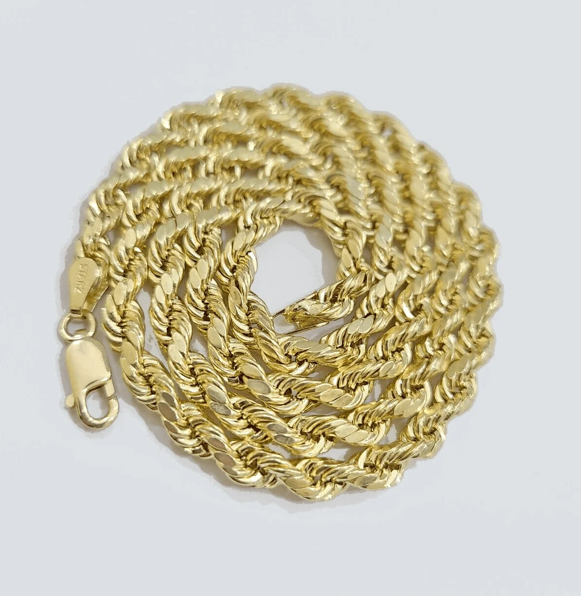 14k Gold Rope Chain Necklace 5mm 18-26 Inch Diamond Cut Men Women REAL 14KT GOLD - Image 5