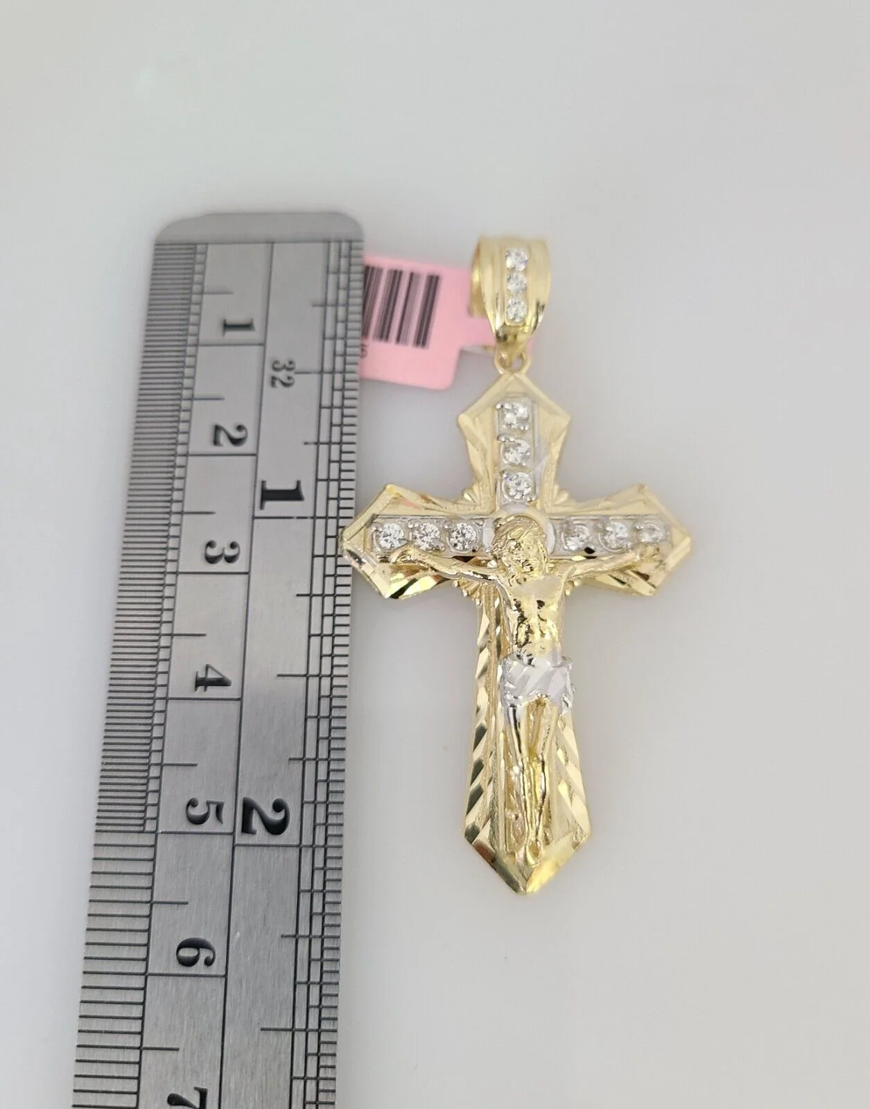 14k Gold Rope Chain Necklace Jesus Cross Charm Pendant Set 18"-28" inch 6mm - Image 3
