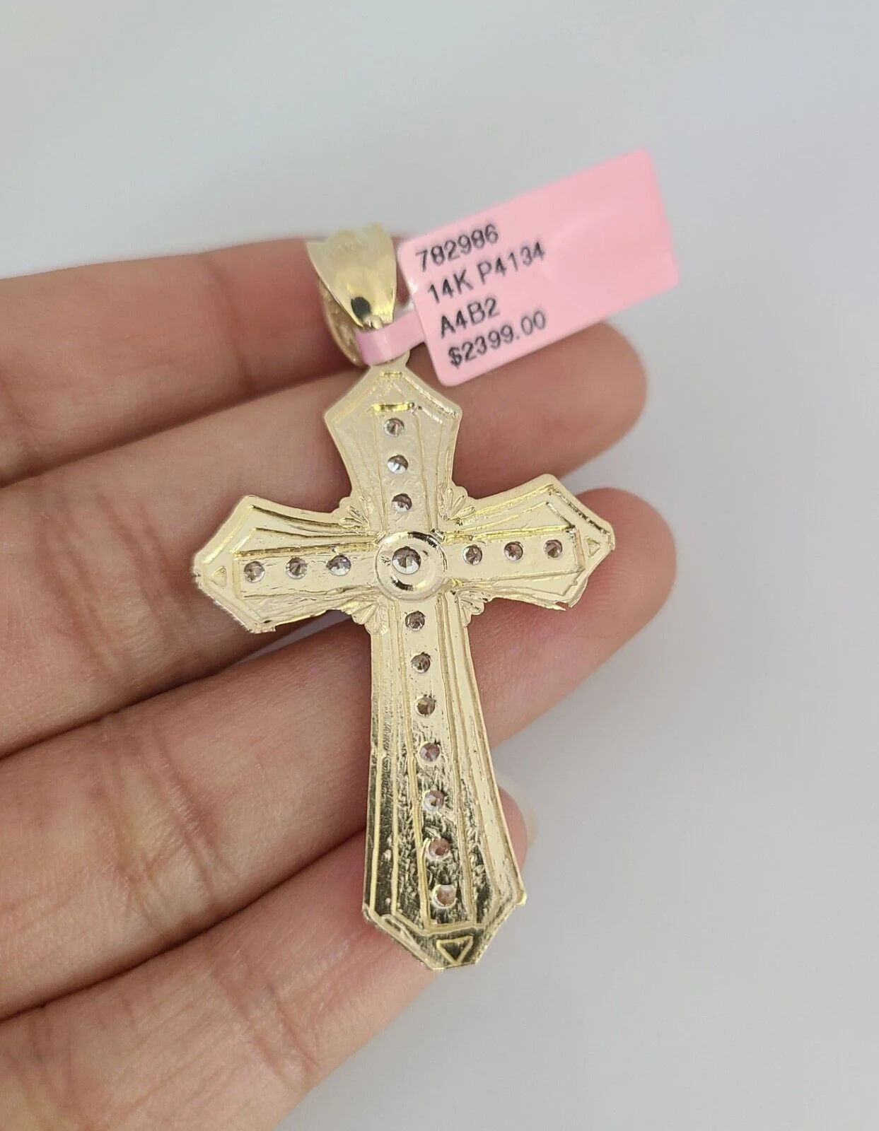 14k Gold Rope Chain Necklace Set 6mm Jesus Cross Charm Pendant 18"-28" inch - Image 4