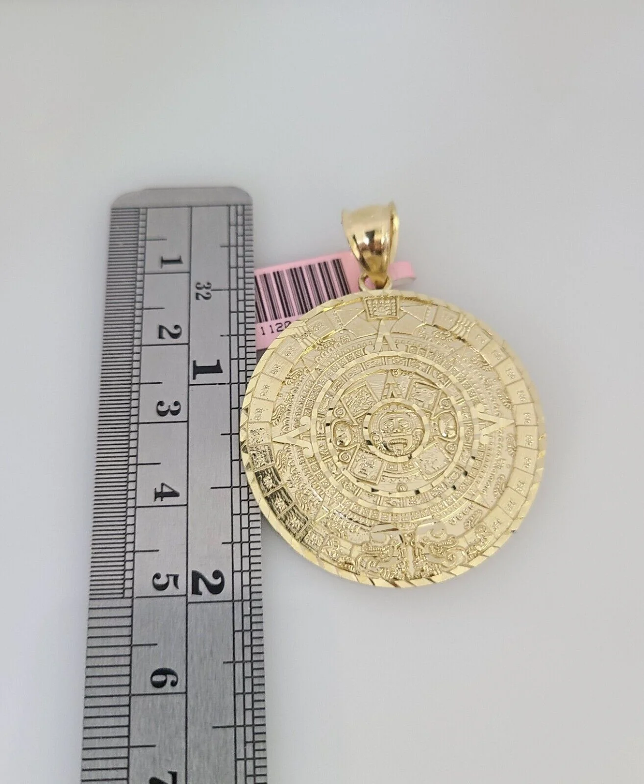 14k Gold Rope Chain Necklace Set 6mm Mayan Calendar Charm Pendant 18"-28" inch - Image 3