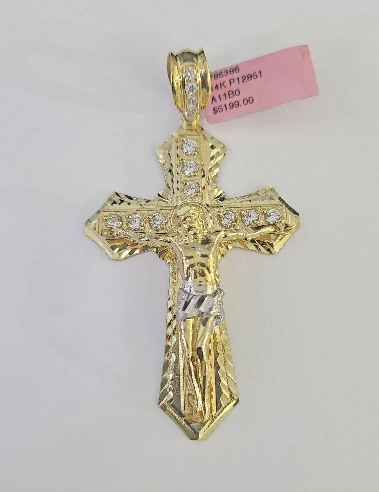 14k Jesus Christ Cross Charm Pendant Yellow Gold REAL Genuine 14kt - Image 3